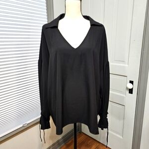 Eloquii Lace up Sleeve Pullover Top